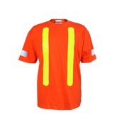 Viking 6002O Orange Safety Cotton T-Shirt with sleeve stripes and 50+ UPF Sun Protection