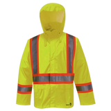 Viking 6055FRJG Flame Retardant 3M Lime Green PU Rainsuit Jacket
