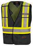 Pioneer 6927BK V1020770-O/S  Hi-Viz Black Safety Tear-Away Vest