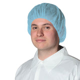 Disposable Polypropylene Bouffant Cap - Blue - 100/Pk