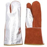 FR High-Heat Aluminized/Leather Combo Mitts - Red - Dz