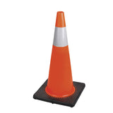 Premium 28" PVC Flexible Traffic Cone - 1 Band - Base Included - Orange