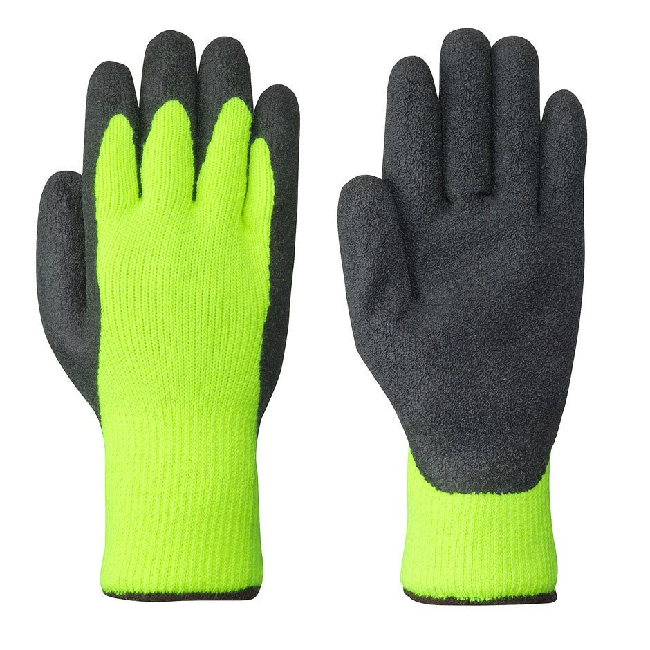 Seamless Knit Latex Gloves - Thermal Knit - Hi-Viz Yellow/Green - Dz
