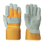 Insulated Fitter's Cowsplit Gloves - 1-Piece Palm - Foam Lined Red Flannel - Dz