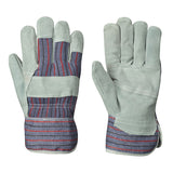 Fitter's Cowsplit Gloves - Patch Palm - Blue Stripe Back - 10 Dozen
