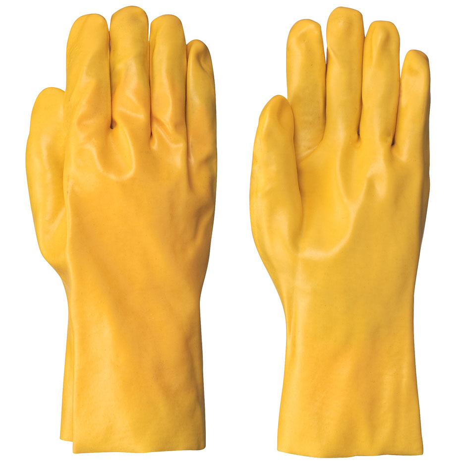 PVC 12'' Gauntlet Gloves - Yellow - Dz