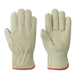 Insulated Fitter's Cowgrain Gloves - 1-Piece Palm - Boa Lined - Beige - 6 Dozen