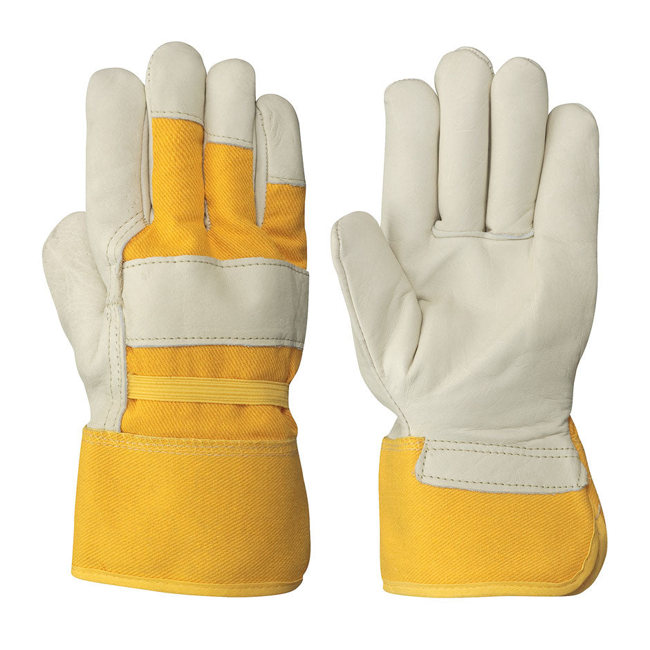 Insulated Fitter's Cowgrain Gloves - 1-Piece Palm - Boa Lined - Dz