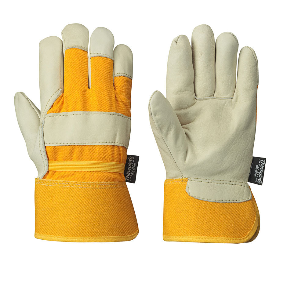 Insulated Fitter's Premium Cowgrain Gloves - 1-Piece Palm - Thinsulate® Lined - 6 Dozen