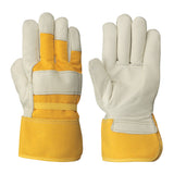 Insulated Fitter's Premium Cowgrain Gloves - 1-Piece Palm - Foam Lined Red Flannel - 6 Dozen