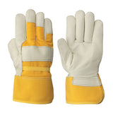 Insulated Fitter's Cowgrain Gloves - 1-Piece Palm - Fleece Lined - Dz