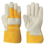 Insulated Fitter's Cowgrain Gloves - 1-Piece Palm - Fleece Lined - 6 Dozen