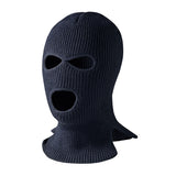 3-Hole Balaclava - 100% Acrylic Knit - Black