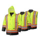 Pioneer 5021BB Hi-Viz Yellow/Green Waterproof 7n1 Safety Parka
