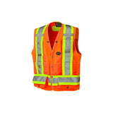 Pioneer 6692 Hi-Viz Surveyor’s Safety Vest - 150D Woven Twill Poly - Hi-Viz Orange