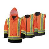 Pioneer 5020BB Hi-Viz Orange Waterproof 7-in-1 Safety Parka