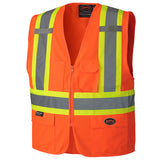 Pioneer 156 Hi-Viz Orange Zipper Front Safety Vest