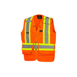 Pioneer 6697 Hi-Viz Surveyor’s Safety Vest - 600D PU Coated Oxford Poly - Hi-Viz Orange