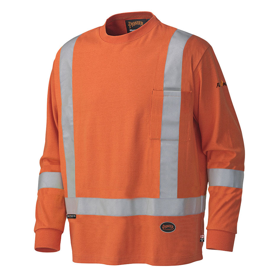 Pioneer 339SFA FR/Arc Rated Long-Sleeved Safety Shirt - 100% Cotton - Orange