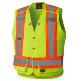 Pioneer 6695 Hi-Viz Drop Shoulder Tear-Away Surveyor's Safety Vest - Poly/Cotton - Hi-Viz Yellow/Green
