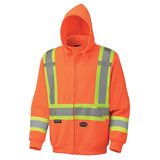 Pioneer 6924 Hi-Viz Safety Hoodie - 10.5 oz (360 GSM) Polyester Fleece - Hi-Viz Orange