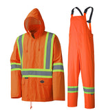 Pioneer 5598 Waterproof Lightweight Safety Rainsuit - Poly/PVC - Hangable Bag - Orange