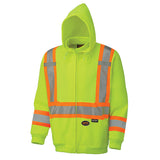 Pioneer 6925 Hi-Viz Safety Hoodie - 10.5 oz (360 GSM) Polyester Fleece - Hi-Viz Yellow/Green