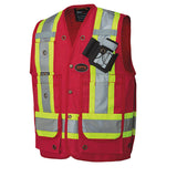 Pioneer 694 Surveyor’s/Supervisor’s Safety Vest - Cotton Duck - Red