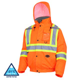 Pioneer 5032 Hi-Viz Waterproof Winter Quilted Safety Bomber - Hi-Viz Orange