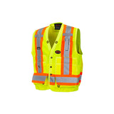 Pioneer 6693 Hi-Viz Surveyor’s Safety Vest - 150D Woven Twill Poly - Hi-Viz Yellow/Green