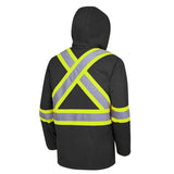 Pioneer 5031BK Hi Vis Black Winter Quilted Safety Parka