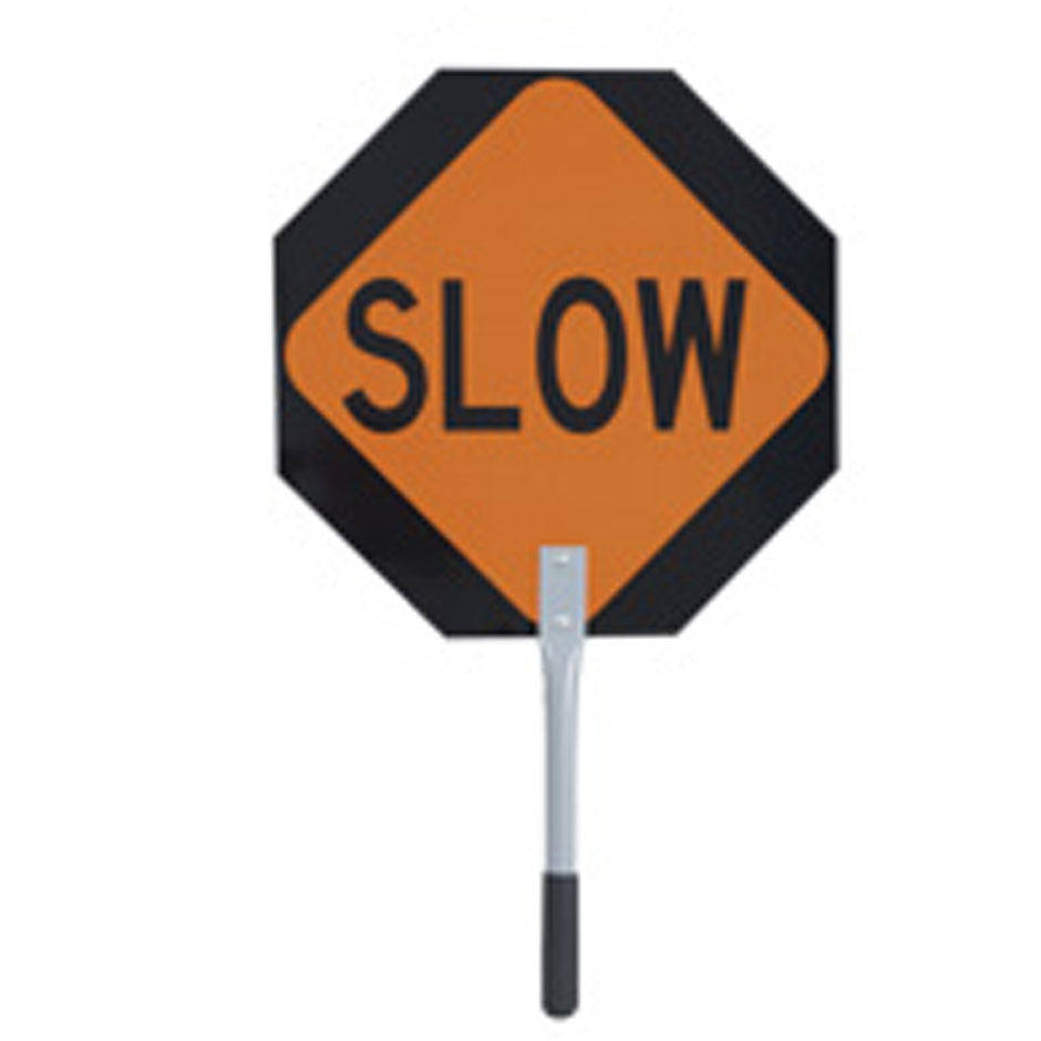 Traffic Stop/Slow Paddle - 18”x18" Sign - Red/Orange