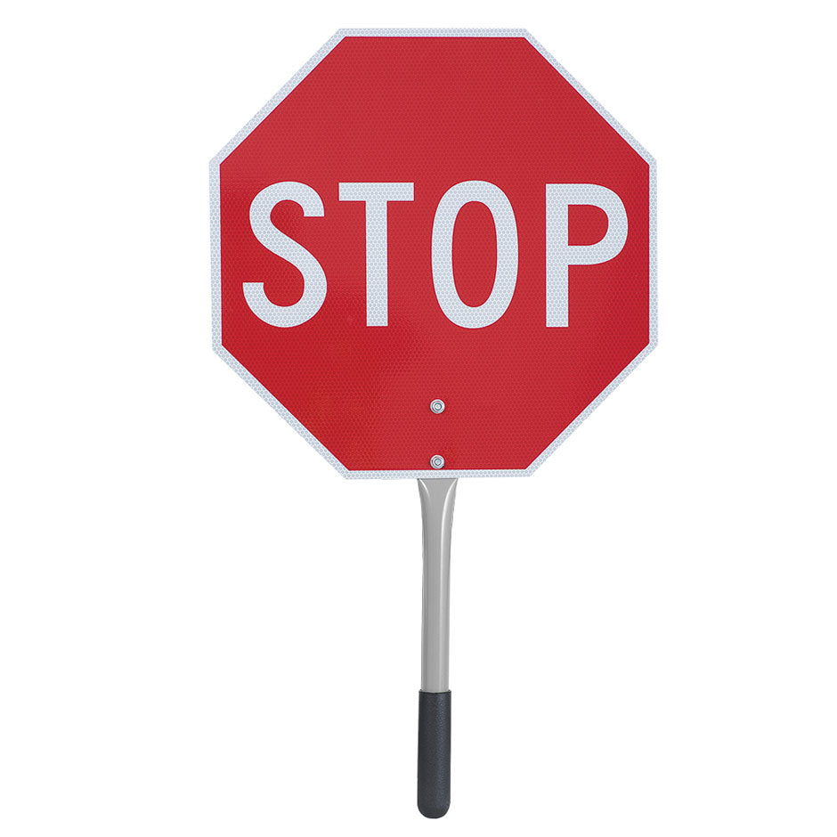 Traffic Stop/Slow Paddle - 18”x18" Sign - Red/Orange