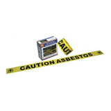 Barricade Tape, CAUTION ASBESTOS, Yellow, EA