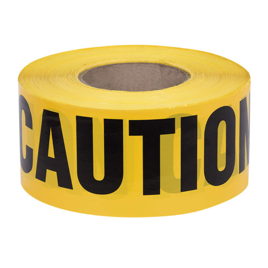 “Caution” Tape - 1,000' - Black on Yellow Background