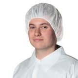 Disposable Polypropylene Bouffant Cap - White - 100/Pk