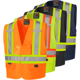 Pioneer 135 Hi-Viz Black Safety Vest - Adjustable Sides