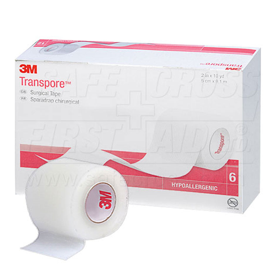 3M Transpore Plastic Tape - 5.1 cm x 9.1 m (2 x 10 yds), 6/Pack