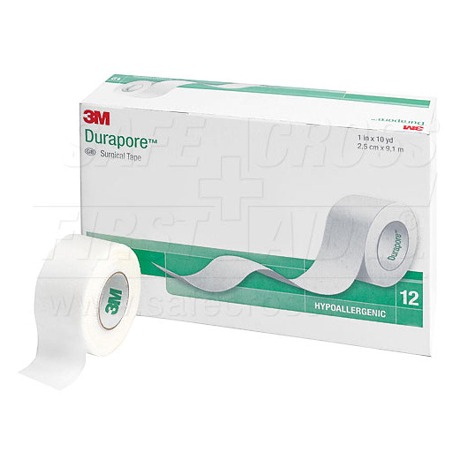 3M Durapore Cloth Tape - 2.5 cm x 9.1 m (1 x 10 yds), 12/Pack