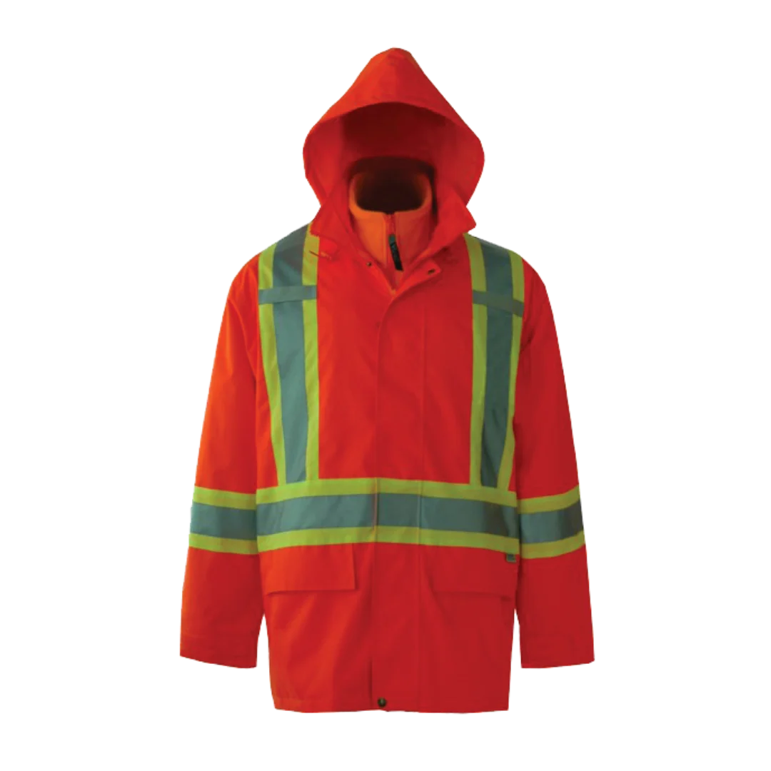 Viking 6400JO Journeyman 3-n-1 Hi-Viz Orange Traffic Parka