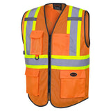 Pioneer 6960 Hi-Viz Orange Mesh Poly Safety Vest with Zipper Closure