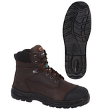 Pioneer V4610130 Steel Toe/Plate Leather 6" Work Boot, Brown