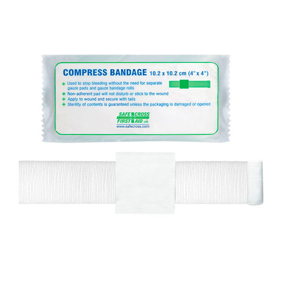 Compress Bandage, Sterile, 10.2 cm x 10.2 cm (4" x 4"), EA