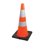 Premium 28" PVC Flexible Traffic Cone - 2 Bands - Orange