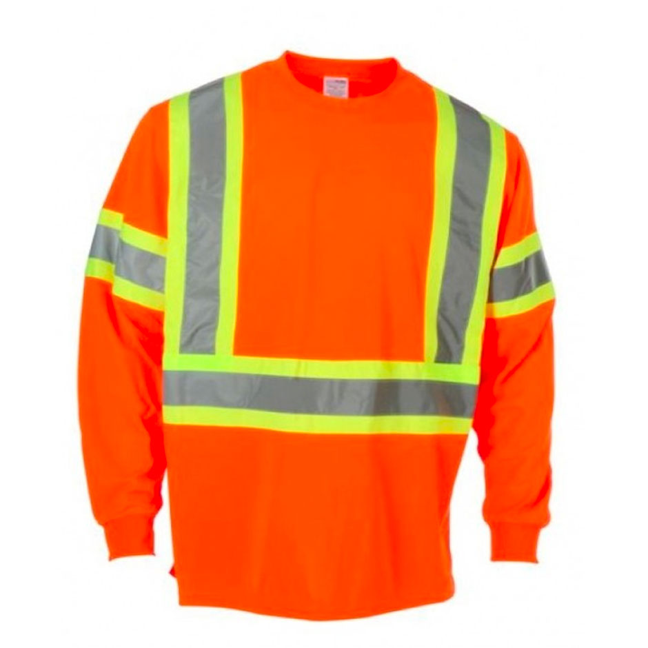 Coolworks Hi-Vis Micro-Fibre T-Shirt, Long Sleeve Orange,3XL-4XL,EA