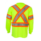 Coolworks Hi-Vis Micro-Fibre T-Shirt, Long Sleeve Lime Green,3XL/4XL