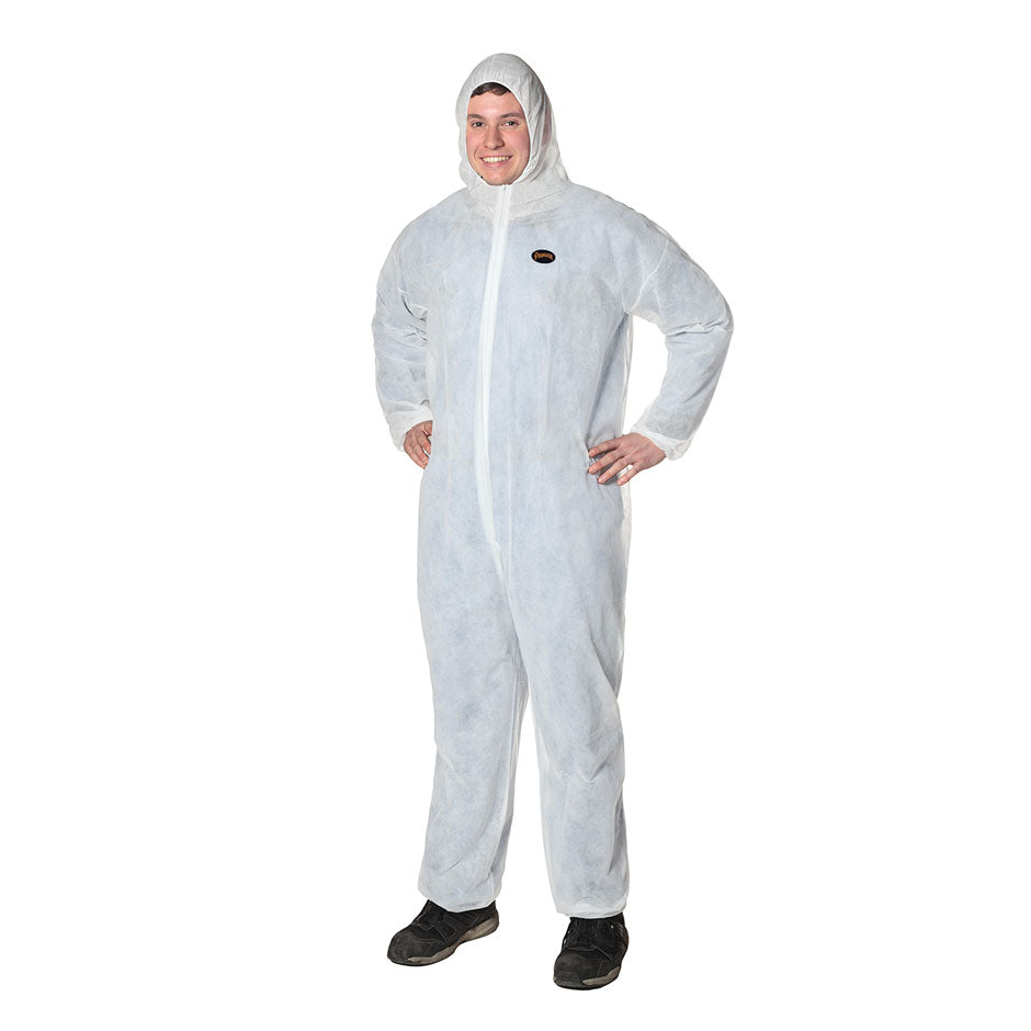 Disposable Polypropylene Coverall - White