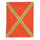 Polyester Flag With Reflective Tape on Both Sides - Hi-Viz Orange