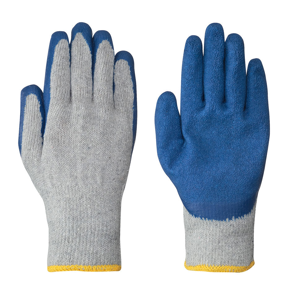 Seamless Knit Latex Gloves - Recycled Poly/Cotton Knit - Grey - Dz