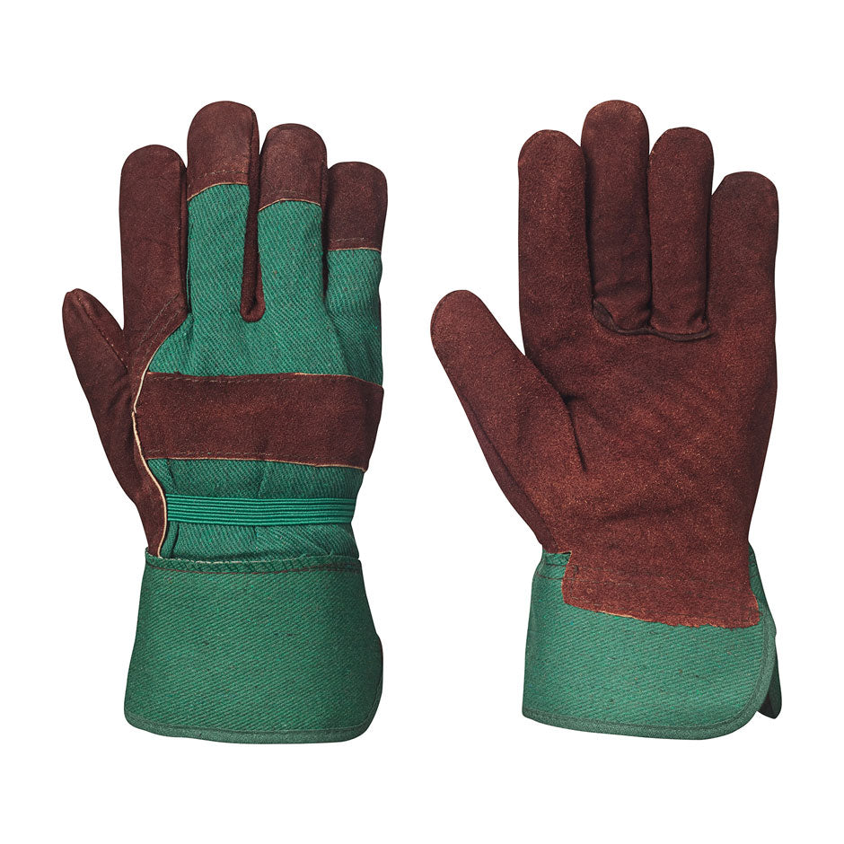 Insulated Fitter's Cowsplit Gloves - 1-Piece Palm - Boa Lined - Dz